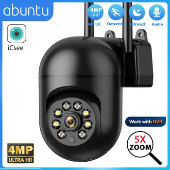 Mini PTZ Wifi Camera 4MP 2K ICsee Surveillance Camera 5X Digital Zoom HD Night Vision Human Detection Home Security Protection 1