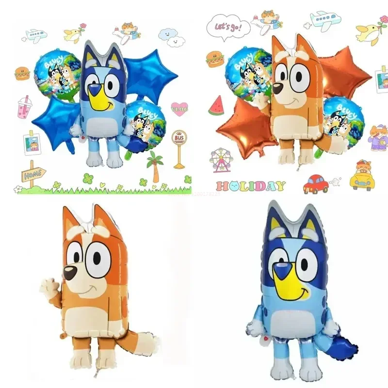 Alce Bluey Famiglia Palloncino Decorativo Bingo Pellicola Di Alluminio Palloncino Giocattolo Del Fumetto Palloncino Festa Di Compleanno Decorazione Fe
