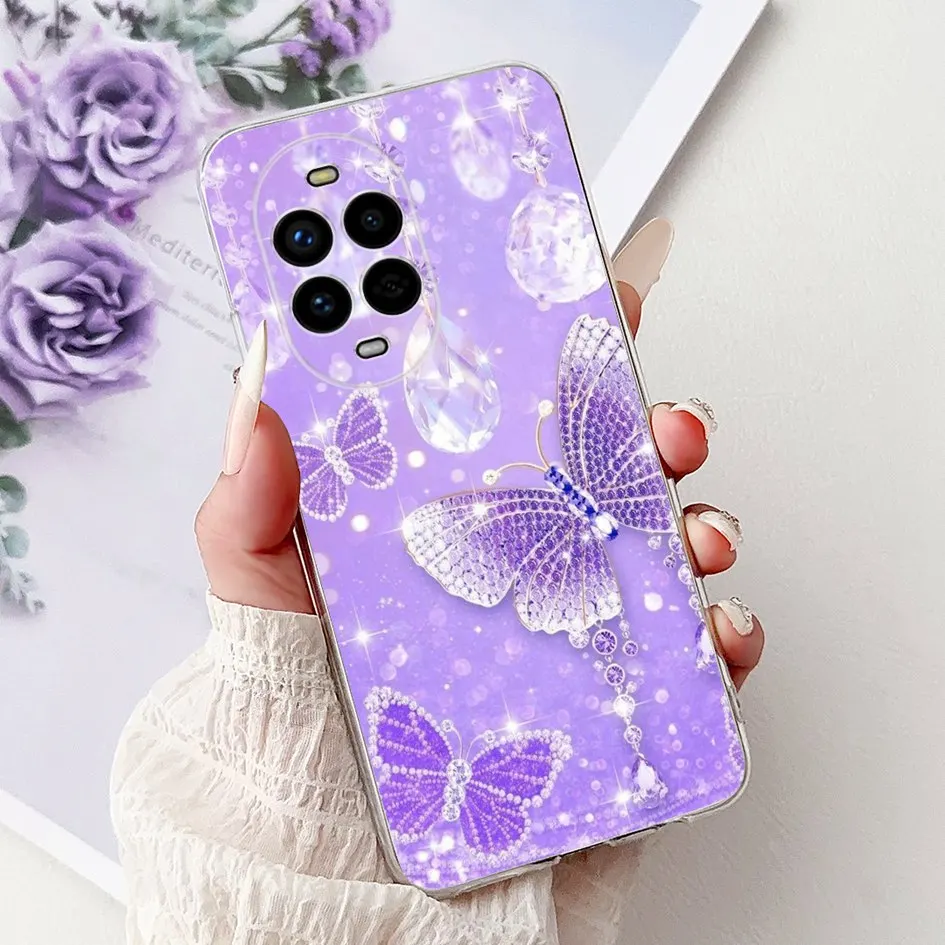 Floral Butterfly Soft Silicone Phone Case - Clear Protective Cover