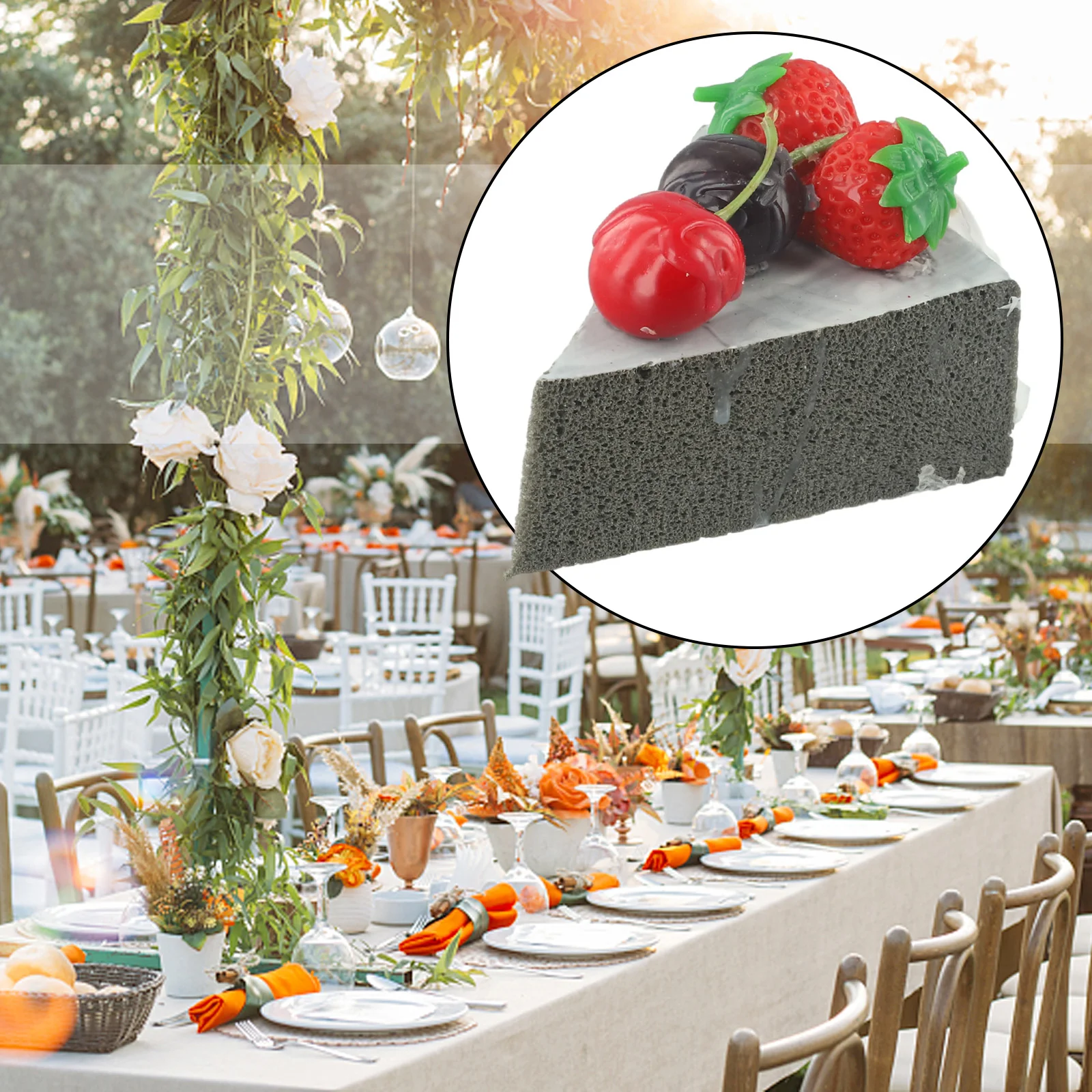 Description Picture 4 of itemArtificial Fruit Cakes Dessert Fake Food Bread Simulation Cake Wedding Decortion Dining Courtyard Desktop Cake Model Decoration