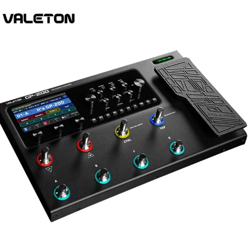 Valeton-pedal de expresión de guitarra GP-200, amplificador de bajo, multiefectos IR simulados, adaptador de corriente, entrada e/O MIDI, EU/US FX Loop