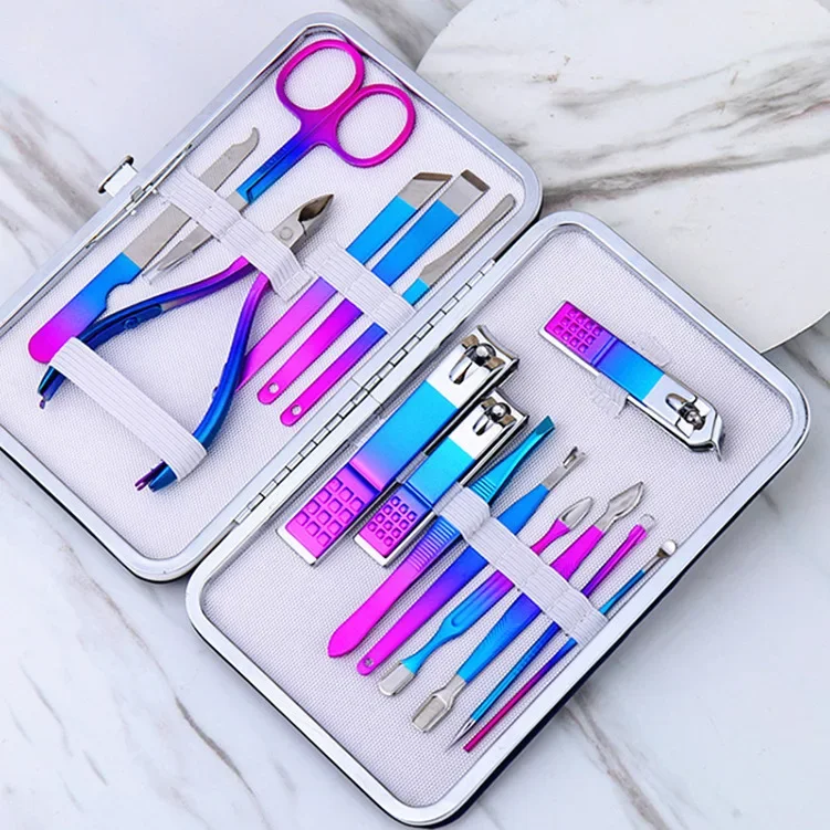 Nail Clipper Set Colorful Manicure Cutters Stainless Steel for Household Pedicure