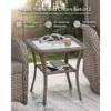 Patio Furniture-All Weather Wicker Patio Conversation Sets with Swivel Patio Chairs High Back Outdoor Couch with Swivel Rocking 6