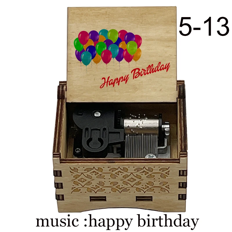 creative color print Music Box music happy birthday mechanical Musical Box Decorative Boxes kids wife girlfriend Birthday Gift 3