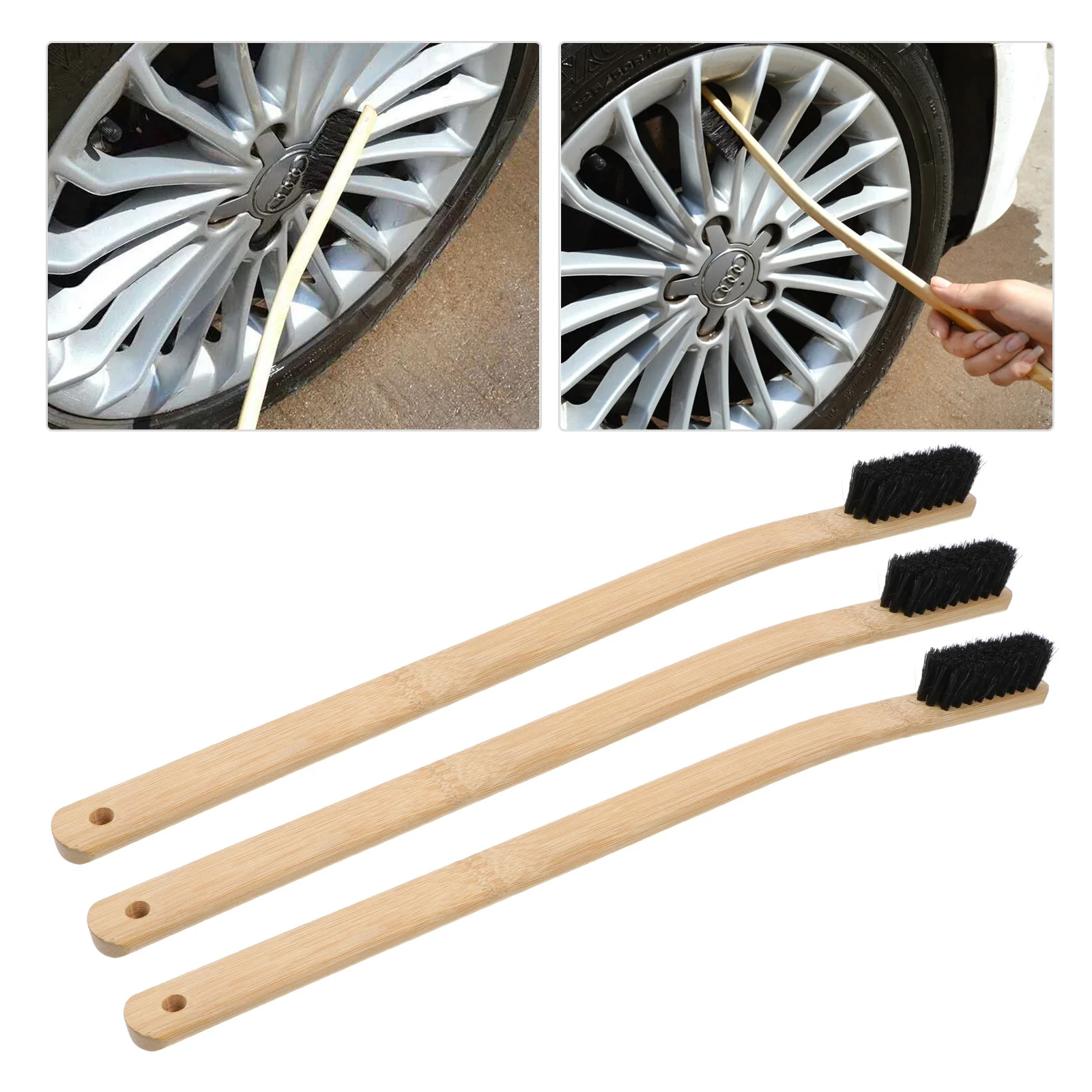 

3 Pcs Automobile Rim Hub Cleaning Brush Vehicle Wheel Cleaning Brush Tire Brush