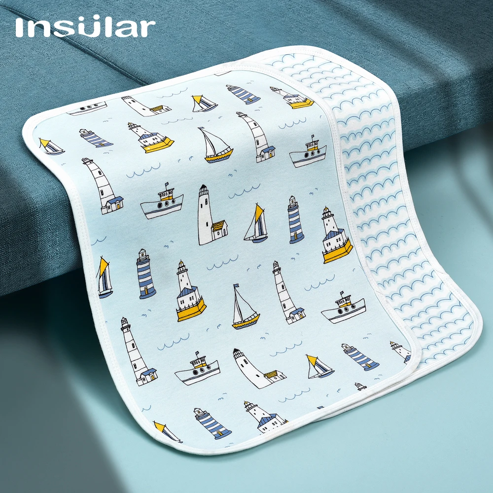 Insular Waterproof Baby Diaper Changing Mat Foldable Soft Cotton Travel Nappy Change Portable Baby Care Front Play Pad Baby Care