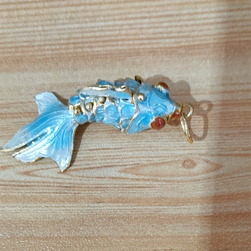5pcs Enamel Cute DIY Goldfish Charms for Jewelry Making Accessories Vintage Swing Fish Cloisonne Pendants Necklace Earrings
