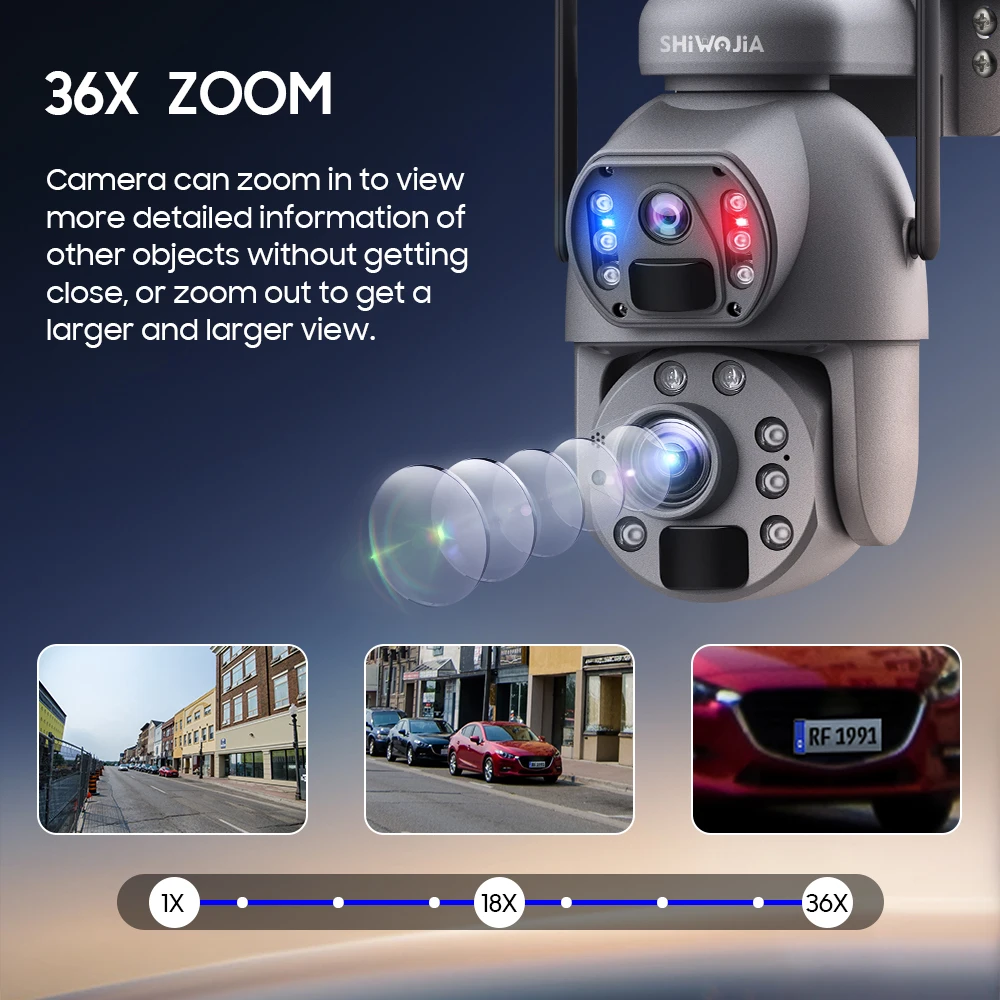 Cámara Vigilancia Exterior Solar WiFi 2K 3MP - 360° PTZ, Visión Nocturna Color, PIR, IP65, Compatible Con Tuya