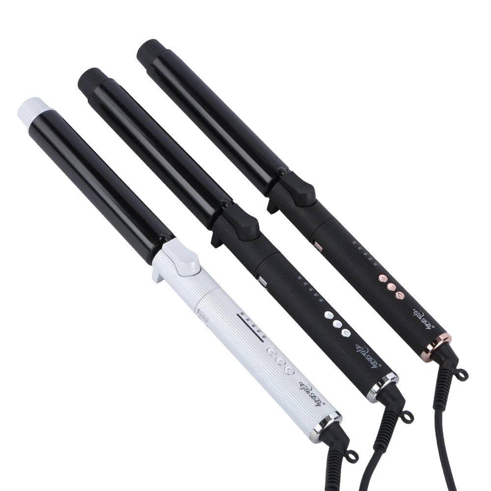 Professional Rotating Curling Iron Nano Titanium Black Hair Curler with LED Digital Temperature Display hair curler,hair iron