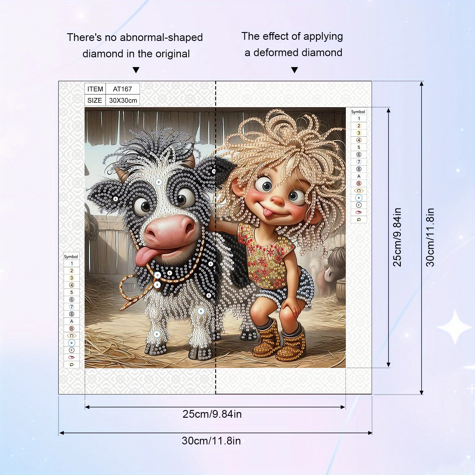 DIY Girl and Cow 5D Special Shape Diamond Art Kits for Beginners Home Wall Decoration Gift