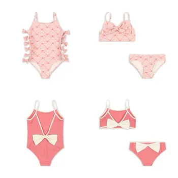Costumi da bagno per ragazza Bow Love Costumi da bagno per bambini Vacanza per bambini Costumi da bagno per protezione solare Bikini Costume da bagno per adolescenti per ragazze Bikini Biquini Mayo 1