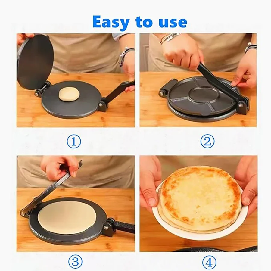 مكبس التورتيلا المصنوع من الحديد الزهر متعدد الاست...