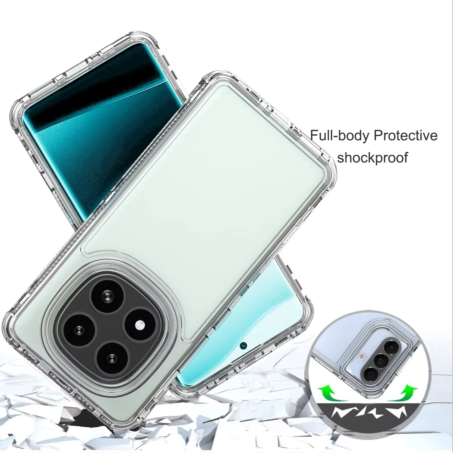 Shockproof Slim Fit Clear Full-Body Protective Phone Case