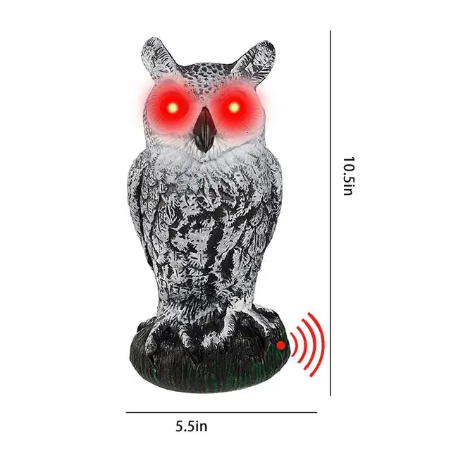 Bagoly Madárijesztő Műanyag Bagoly, Hogy A Madarak Távol Tartsák Halványan Elhalványuló Szarvú Szobor Szobrokat Kerti Udvarra Kültéri Udvarra. - Image 6
