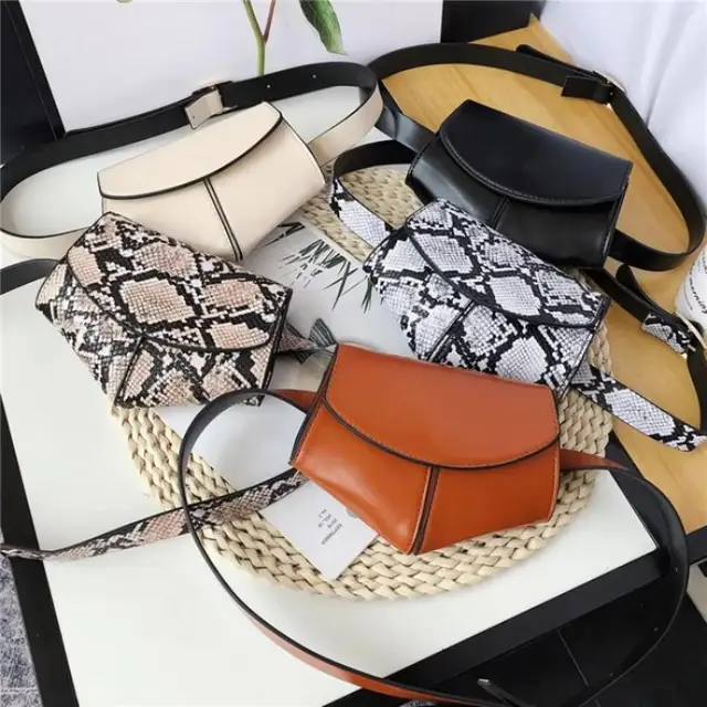 Fashionable Small Waist Bag Versatile Women Small Delicate Snake Skin Decorative Belt Saddle Bag Fashionable Sweater Belt Trendy 6
