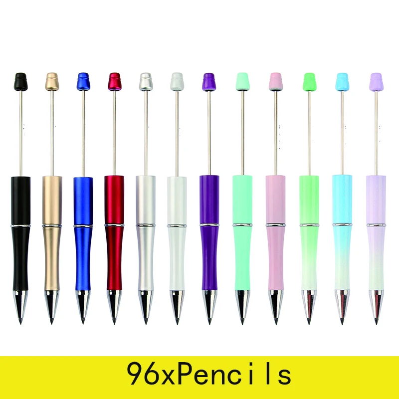 

96Pcs DIY Beaded Inkless Pencil Beadable Pen Everlasting Pencils