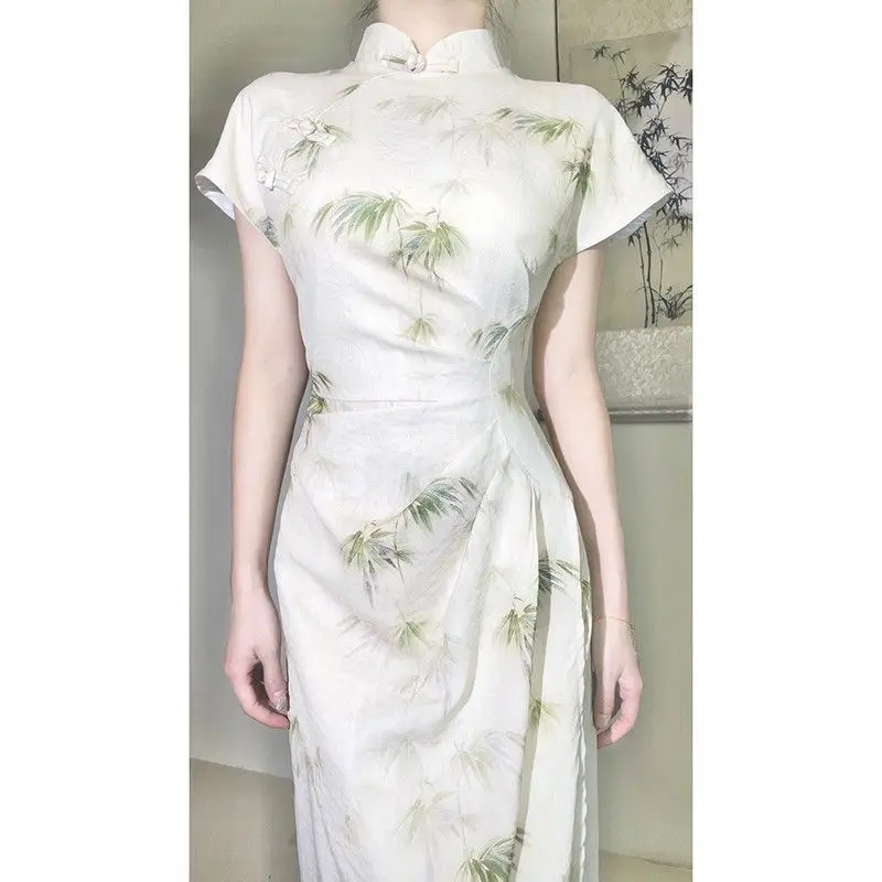 

New Chinese Style Improved Cheongsam 2024 Summer Small Fragrant Style High-End Exquisite Temperament Floral Dress