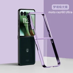 Transparent Electroplated Shockproof Protective Folding Case in Hard Back Cover Design for Motorola Razr 60 Ultra (PURPLE)