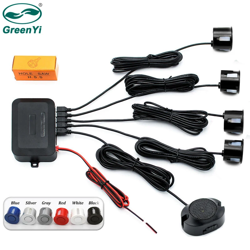 GreenYiCarParkingParktronicswith4PCSBlackSilverWhiteBlackBlue