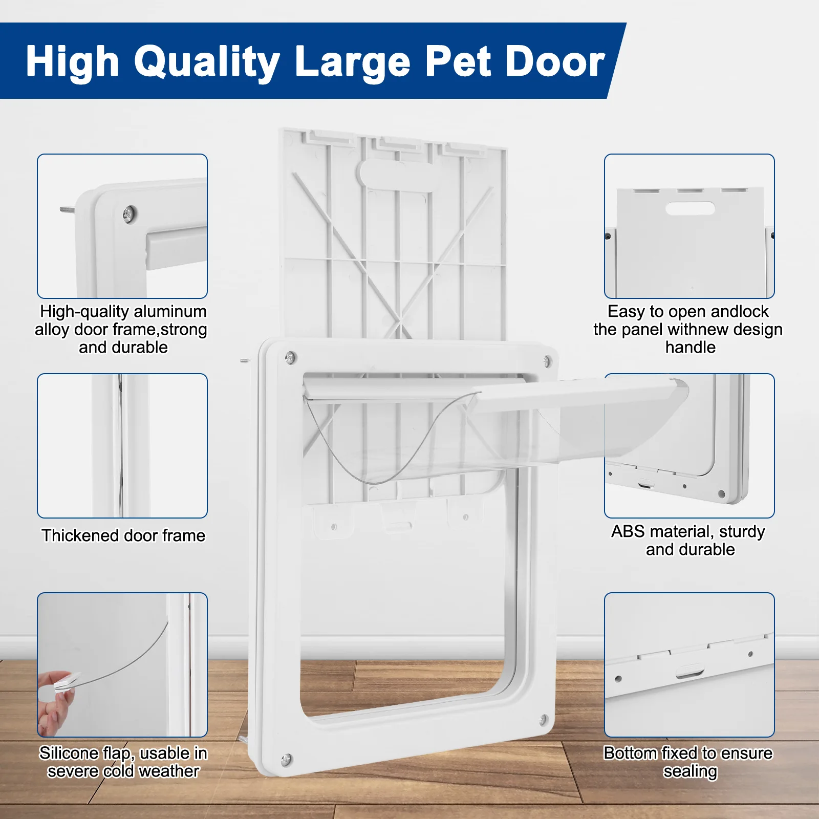 Dog And Cat Door Weatherproof Pet Door With Locking Panel Dog Transparent Flap Lightweight Pet Safe For Small