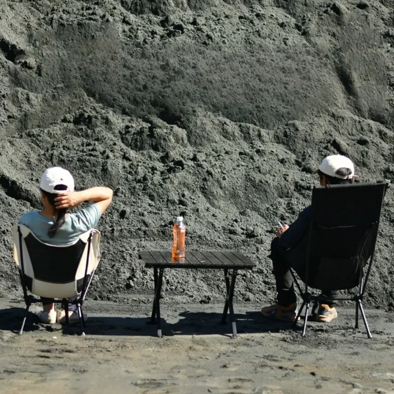 Portable Breathable Moon Chair Lightweight Folding Chair Perfect for Camping Fishing and Beach Use High-Back Design