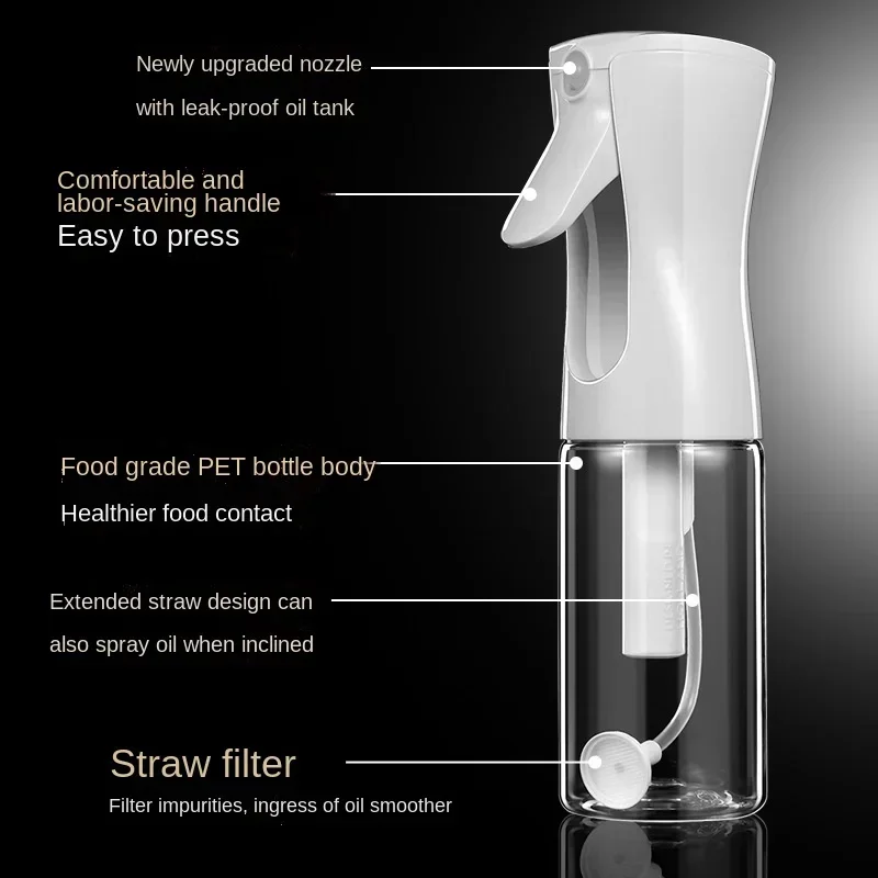 Creative Spray Oil Kettle Sprayer Bottle Pressure Oil Control Kettle Bottle Home Kitchen Cooking Atomizing Baking Spice Pot
