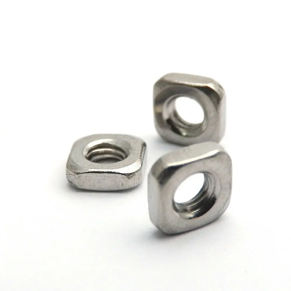 

100pcs Thin Square Nuts M5 M5x8x2.6 A2 304 Stainless Steel Square Thin Nuts DIN 562 Blocks DIN562 Thin Type Metric 5mm
