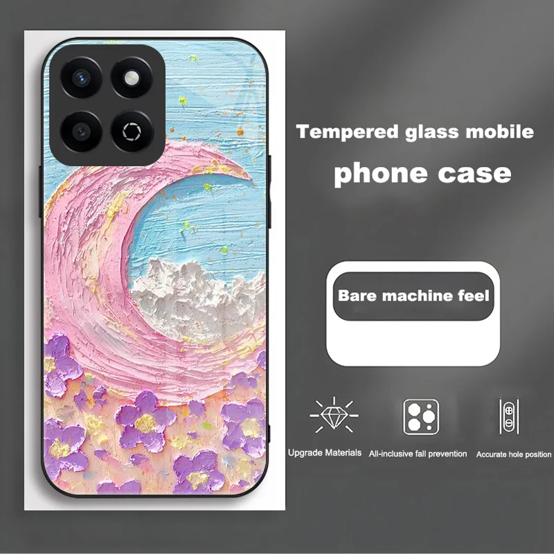 Enhanced Tempered Glass Hard PC Back Case with TPU Bumper