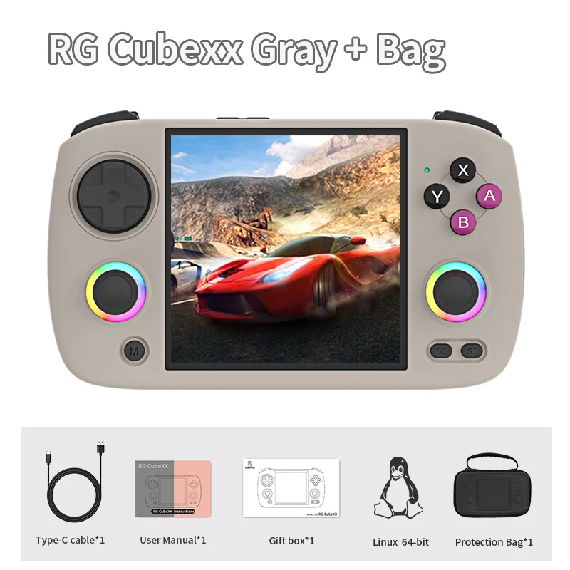 ANBERNIC RG CubeXX 携帯型ゲーム機 3.95インチIPSスクリーン RGCubeXX