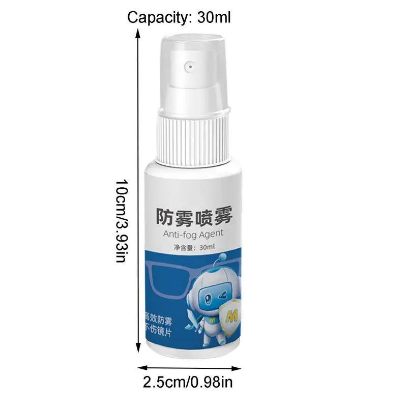 50ML Anti-Fog Spray Eyeglass Cleaner Spray Mild Formula 30ml Lens Cleaner And Defogger Swim Goggles Snorkel