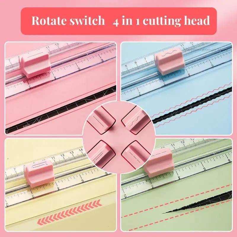 4 in 1 Paper Cutter Multifunctional Handheld Craft Cutting Tool 360 Degree  Rotating Hand Paper CutterDIY Manual Paper Trimmer - AliExpress