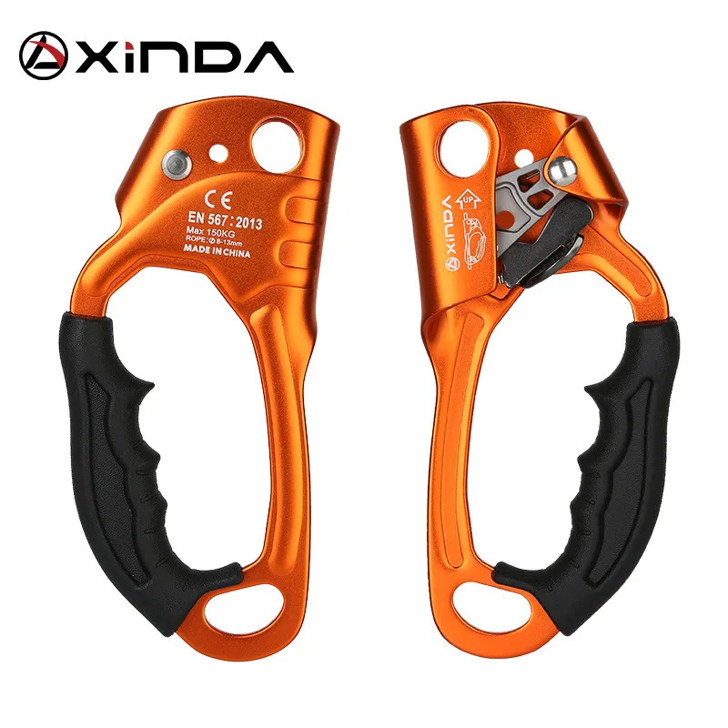 Outdoor Sports Rock Climbing Ascend Right Left Hand Grasp 8mm-13mm Rope Ascender Device Mountaineer Riser Tool Kits
