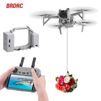 BRDRC Sistema Airdrop per DJI Mini 4 Pro Drone Lanciatore remoto Colata di esche per pesci/regali da regalare/Accessori per droni di salvataggio di emergenza