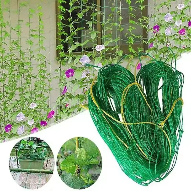 Nylon Garden Netting Plants Support Net Morning Glory for Vegetable Flower Holder Cucumber Trellis 18 Strand Multiple Size