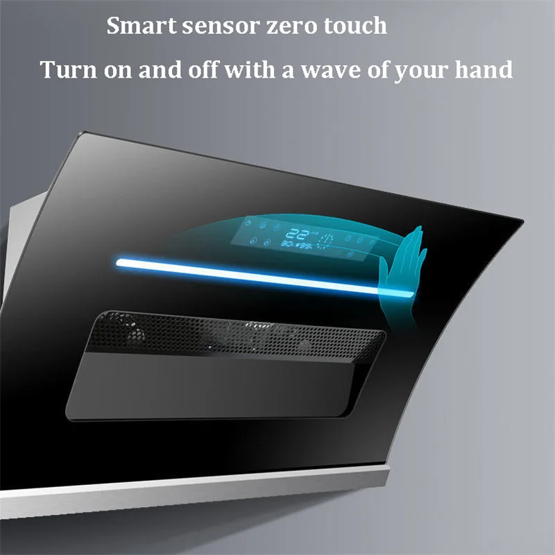 900mm Kitchen Range Hood Household Range Hood Side Suction Wall Mounted Intelligent Automatic Cleaning Exhaust Hoods
