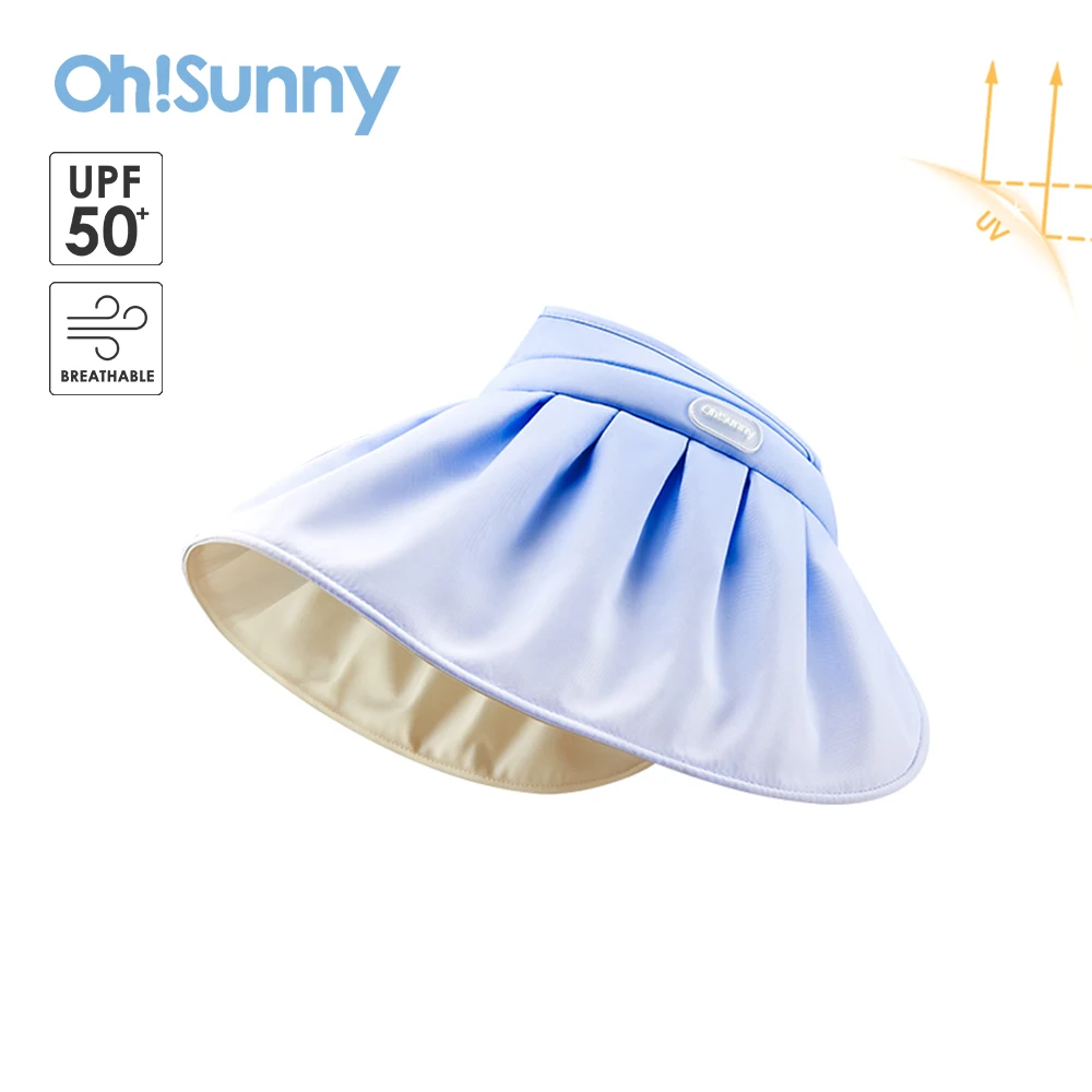 

OhSunny Shell Shape Sunhats Large Brim Empty Top Cap Foldable Women 2024 New Fashion Gradient Sunscreen Anti-UV Beach Hat