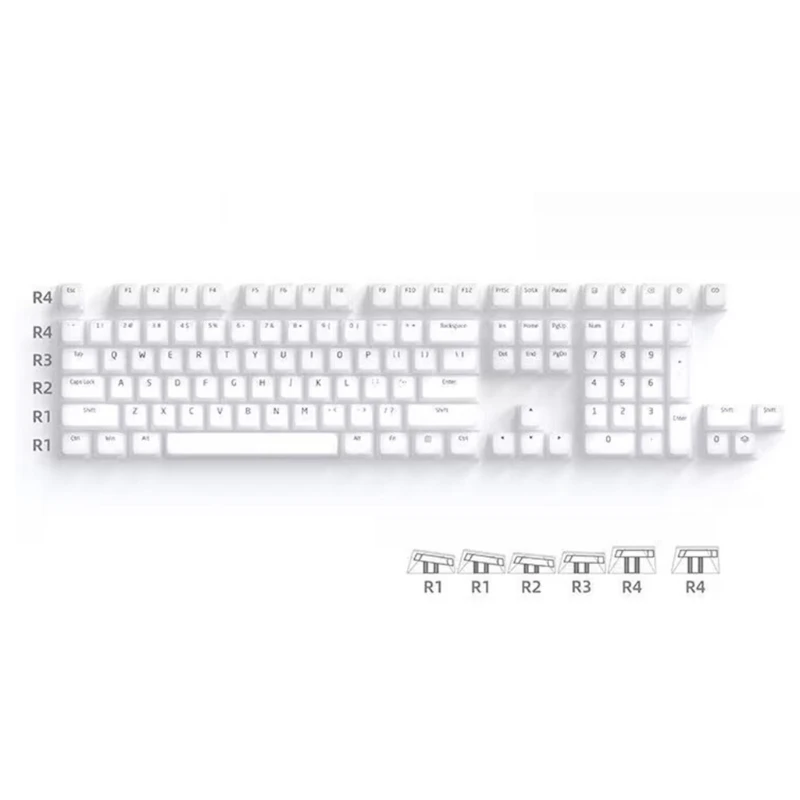 Teclas Pudim Abs Silicone Silenciosa Chave Cap Conjunto Keycaps para 21 61 87 104 108 Teclas Mecânica Teclado Substituição Keycap 104 - Imagem 5