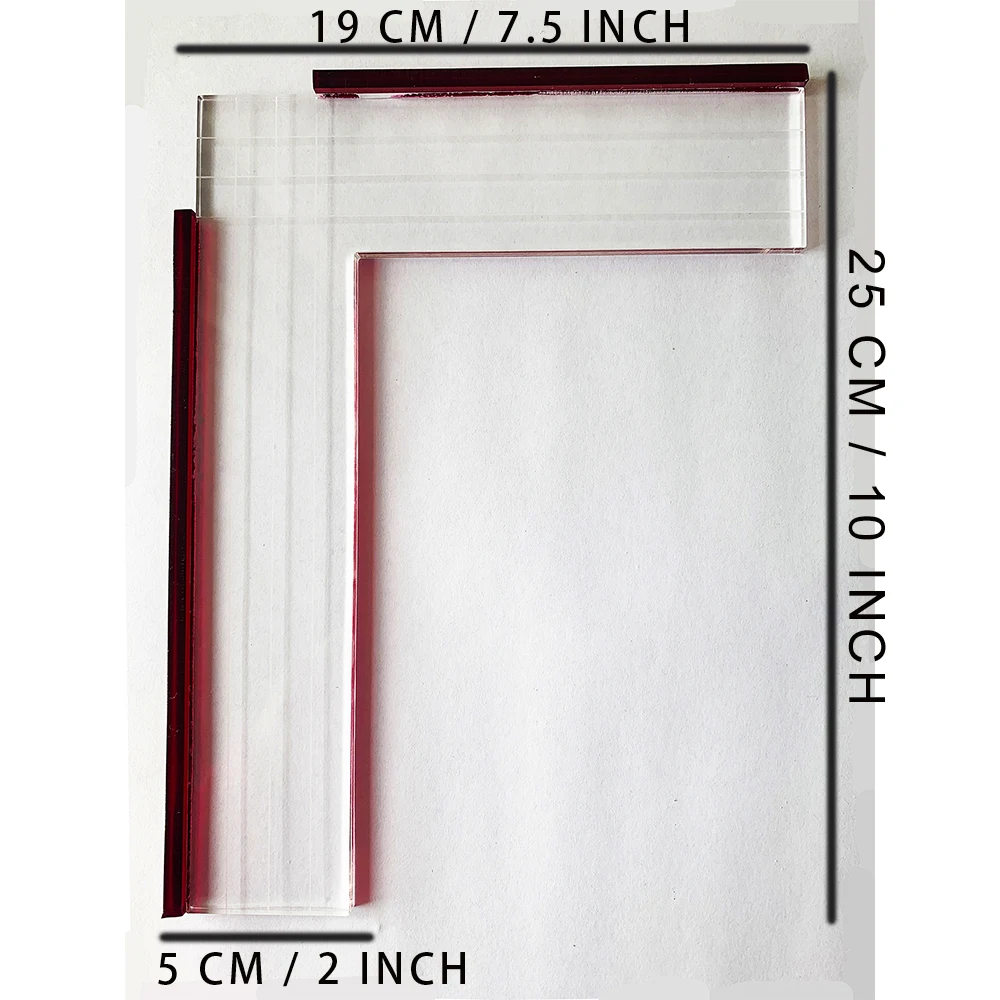 Ruler Set Drawing Ruler Straight Ruler Plastic Ruler Gel Plate Positioning Ruler