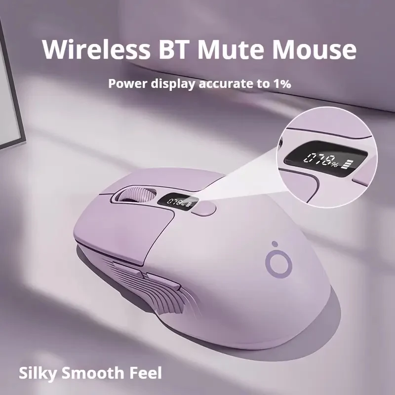 EWEADN Q1 Mini Wireless BT Rechargeable Silent Mouse With Type-c Charging Port With Remaining power display for Computers Mouses