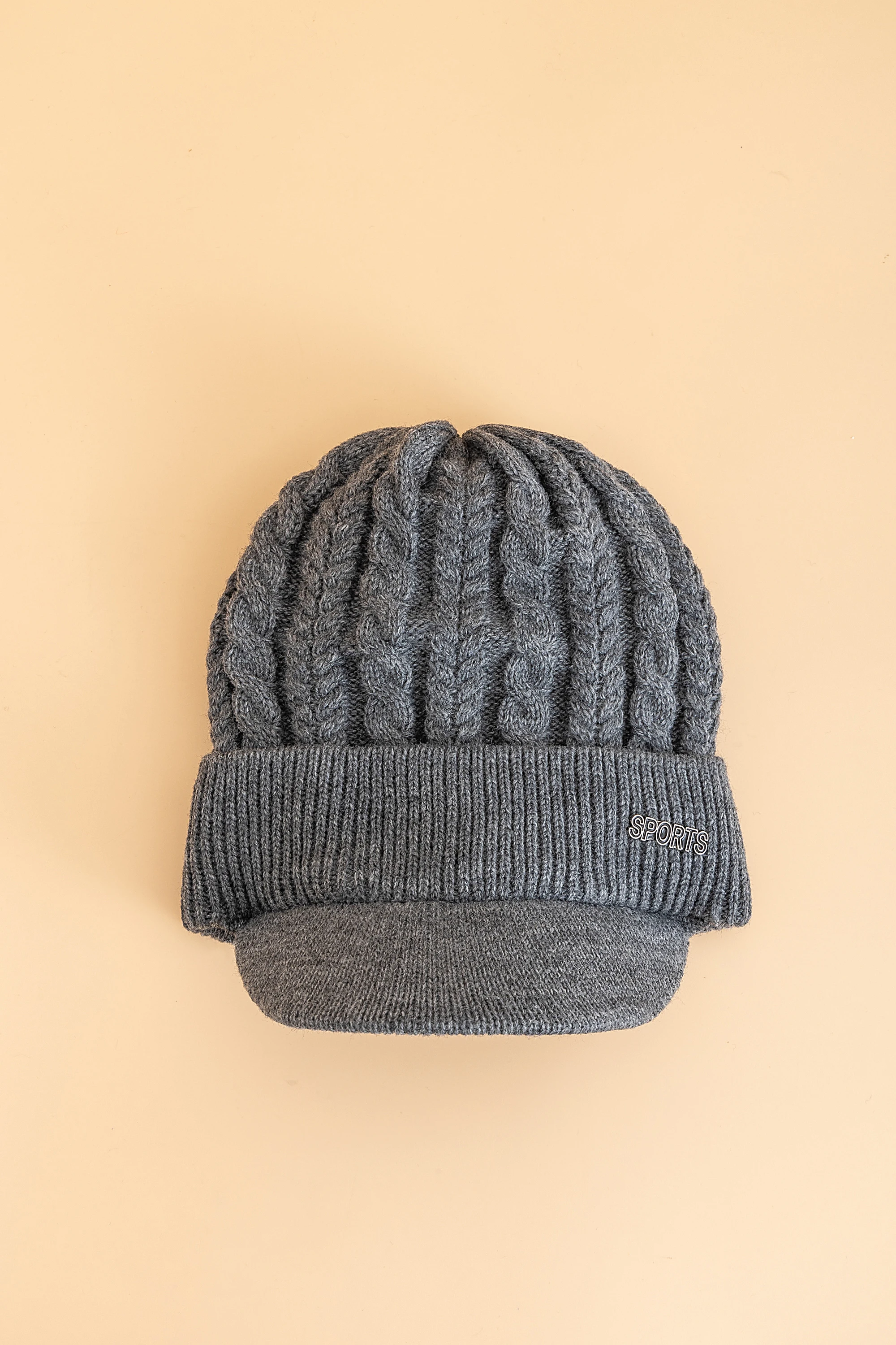 Heißer Verkauf Unisex Wintermütze mit Krempe, pelzgefütterte Beanie-Mütze, Sportetikett, gemütliche Strickmützen für Männer und Frauen – Detail 13