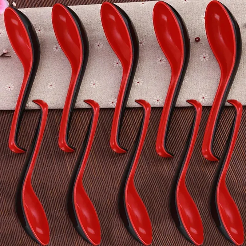 1/5/10pcs Mighty Porcelain Anti-Shock Spoons Japanese Rice Spoon Dumplings Porridge Soup Spoon  Restaurant Bar Kitchen Cutlery