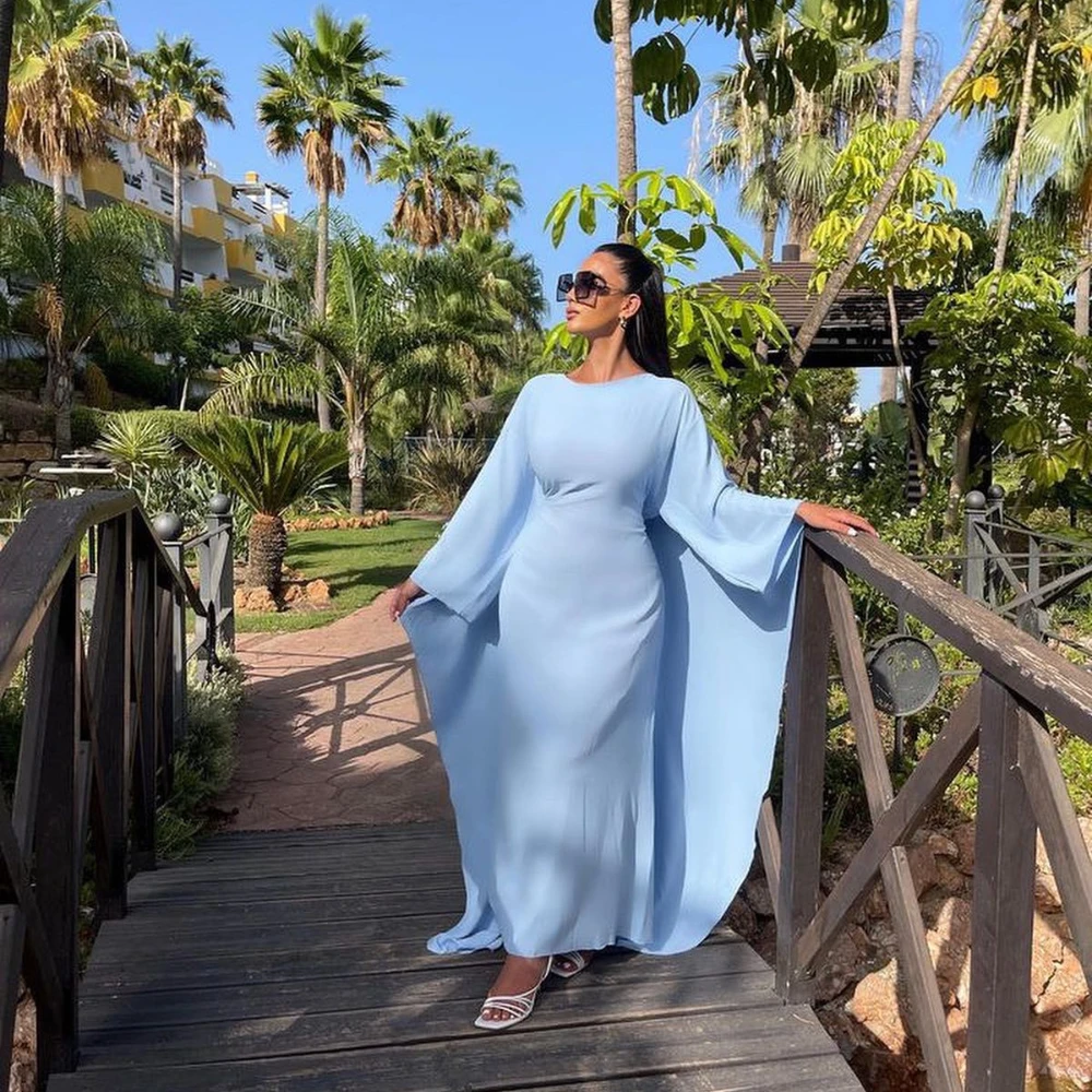 Ramadan Abaya Islam Muslim Summer Batwing Sleeve Maxi Dress Kebaya Abayas Women Kaftan Robe Musulmane Elegant Femme Vestidos