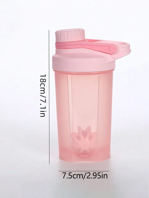1pc 16.9oz/500ml Shaker Protein Bottle Powder Shake Cup Water Bottle Plastic Mixing Cup Body Building Exercise Bottle 5