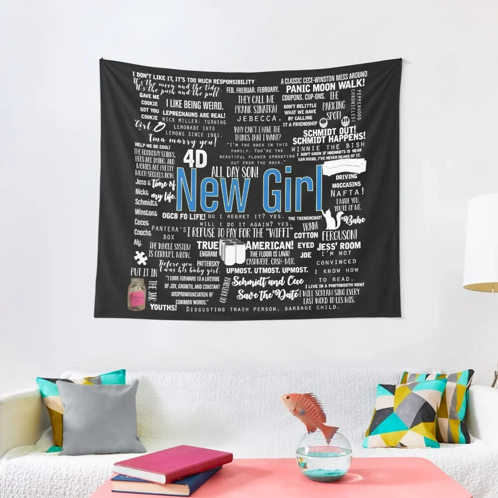 

New Girl Memorable Quotes White Font Tapestry Art Mural For Bedroom Tapestry