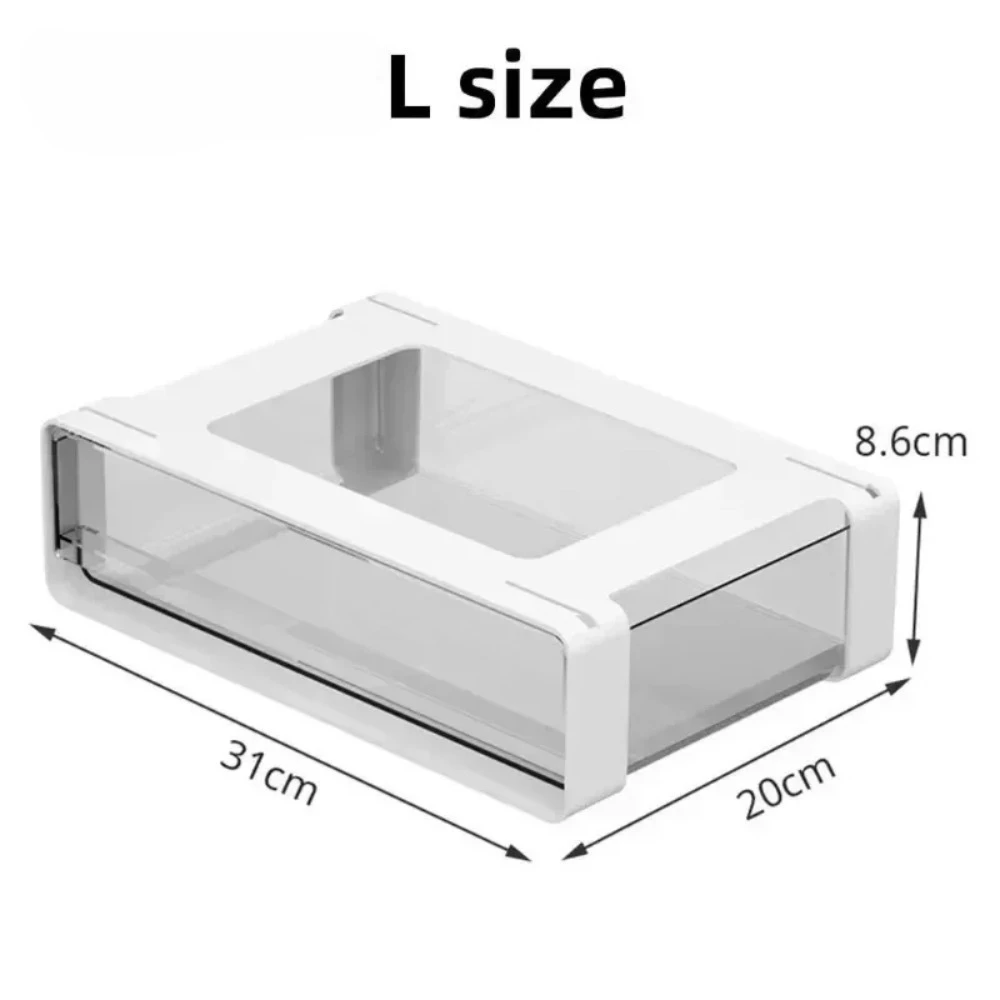 Transparent Drawer Under Desk Organizer Hidden Undertable Household Large Capacity Thick Non Installation Stable Storage Box
