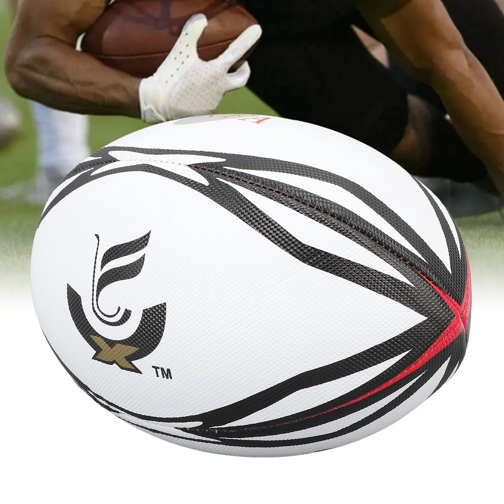 PVC Rugby Ball Number 9 Inflatable Practice High Elasticity for Match and Daily Training