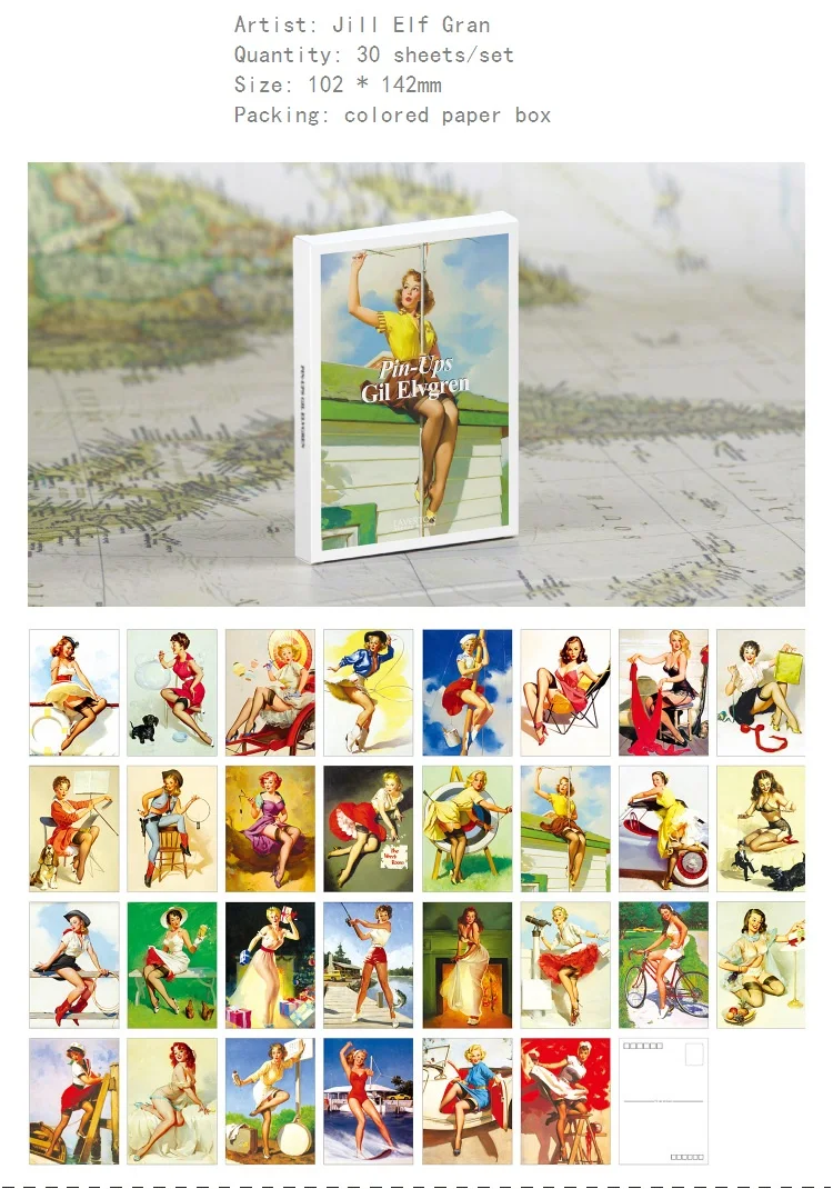 Wholesale Boxed Postcards Art Theme Greeting Message