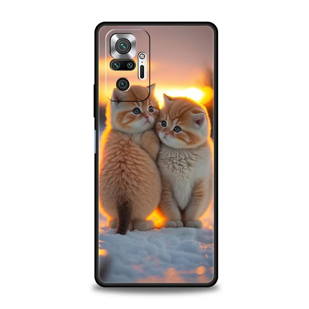 Kiss Cat Cute Kitten Black Phone Case