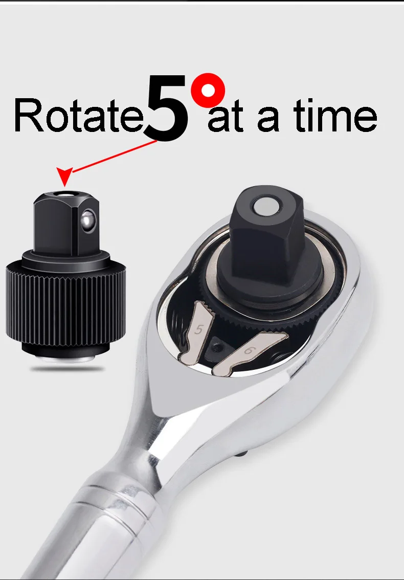 Mini cheie cu clichet cu priză rapidă cu 72 de dinți, cheie 1/4 3/8 1/2 mare, mijlociu și mic, coarne bidirecționale, instrument de reparare cu mâner scurt_voghion.com