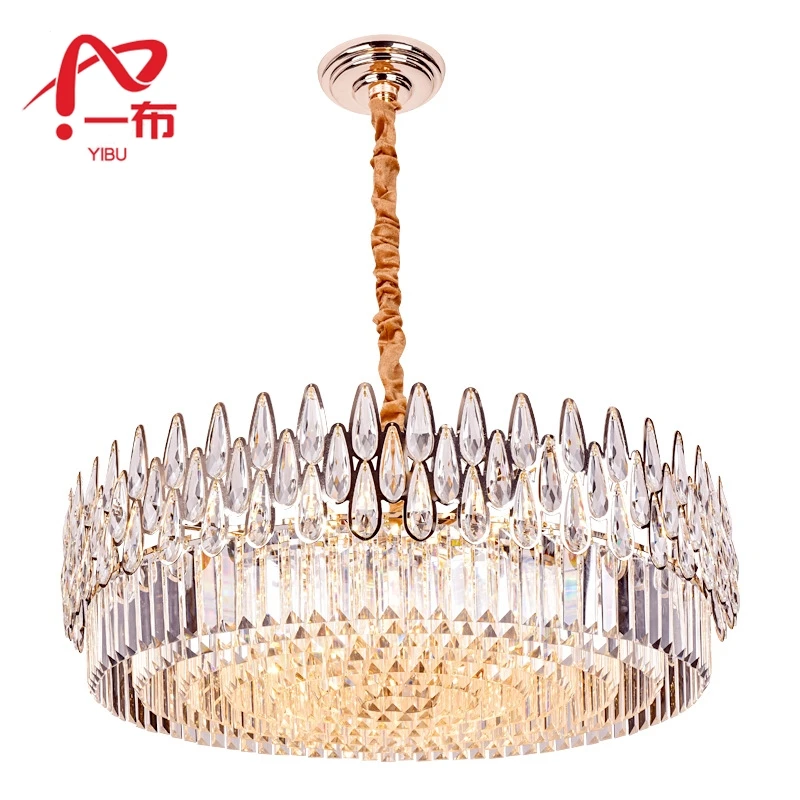 New Nordic Water Drop Crystal Chandelier For Living Room Bedroom Villa Wrought Iron Pendant Lamp Home Decoration Accessories